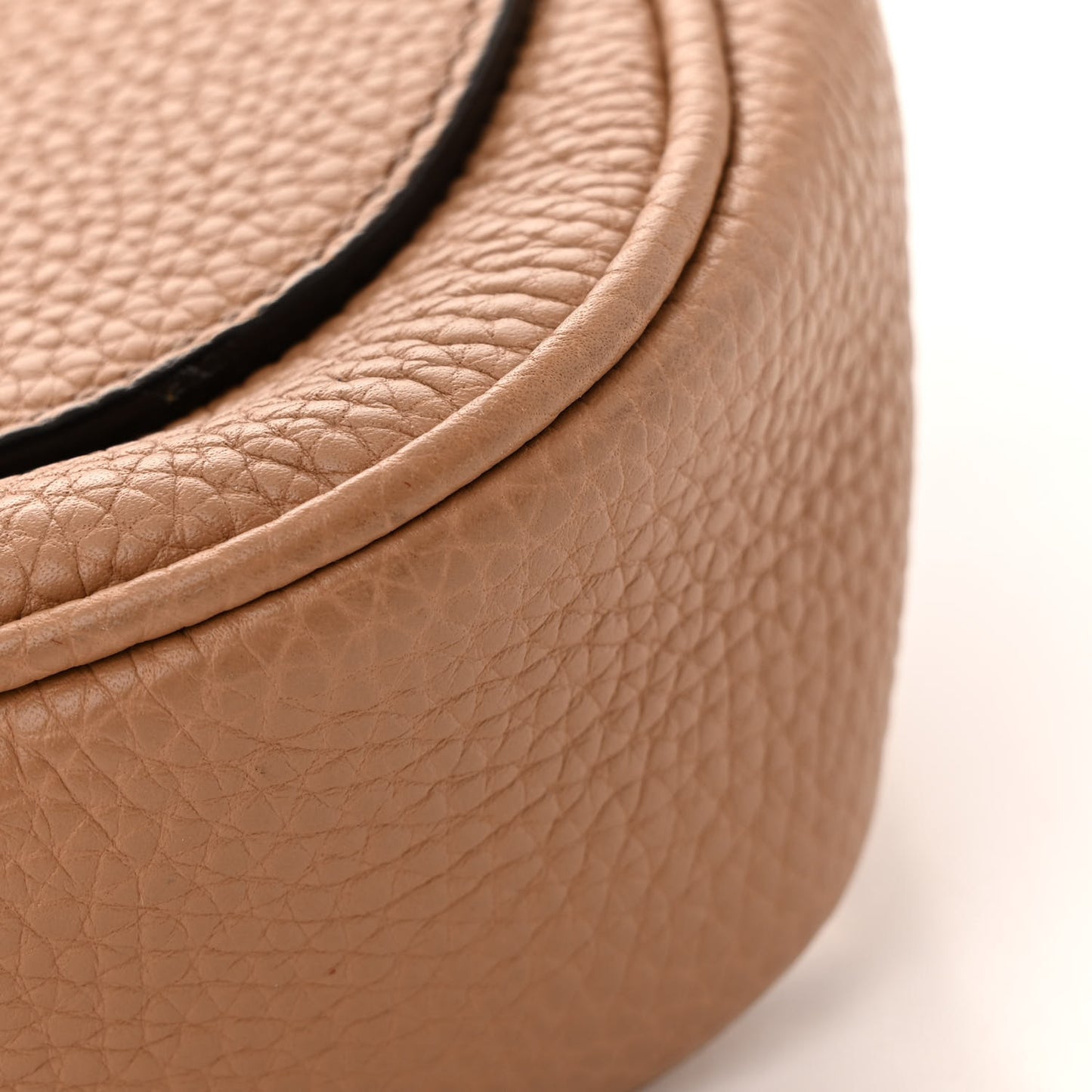 Pebbled Calfskin Medium Soho Flap Crossbody Camelia