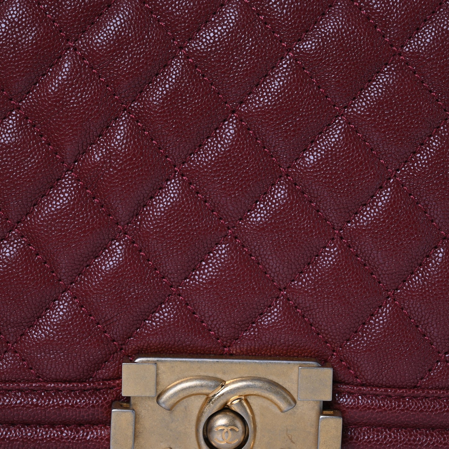 Caviar Quilted Medium Boy Flap Dark Red