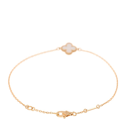 Van Cleef & Arpels 18K Yellow Gold Mother of Pearl Sweet Alhambra Bracelet 2 of 4