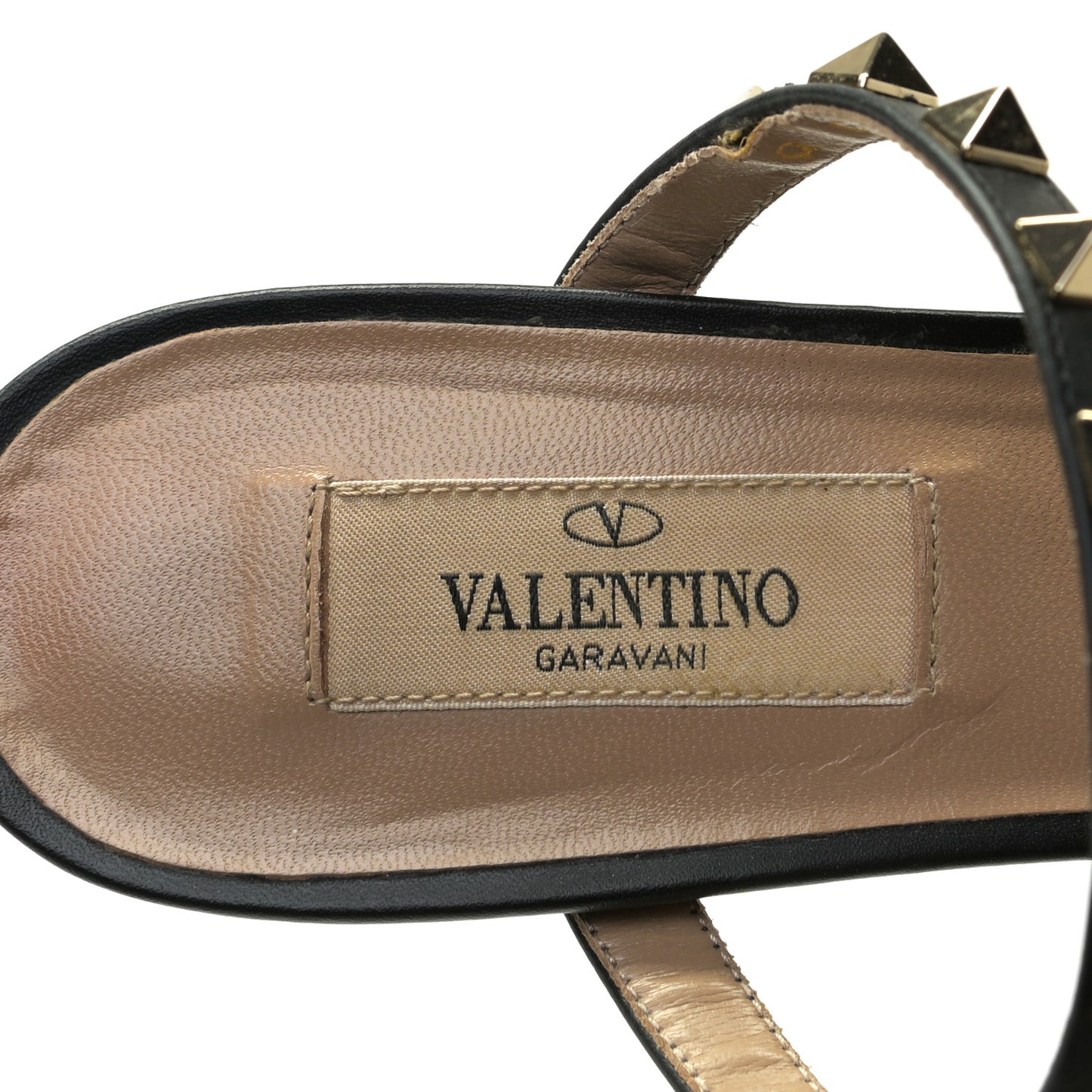 Calfskin Rockstud 60mm Caged Slide Sandals 38.5 Black