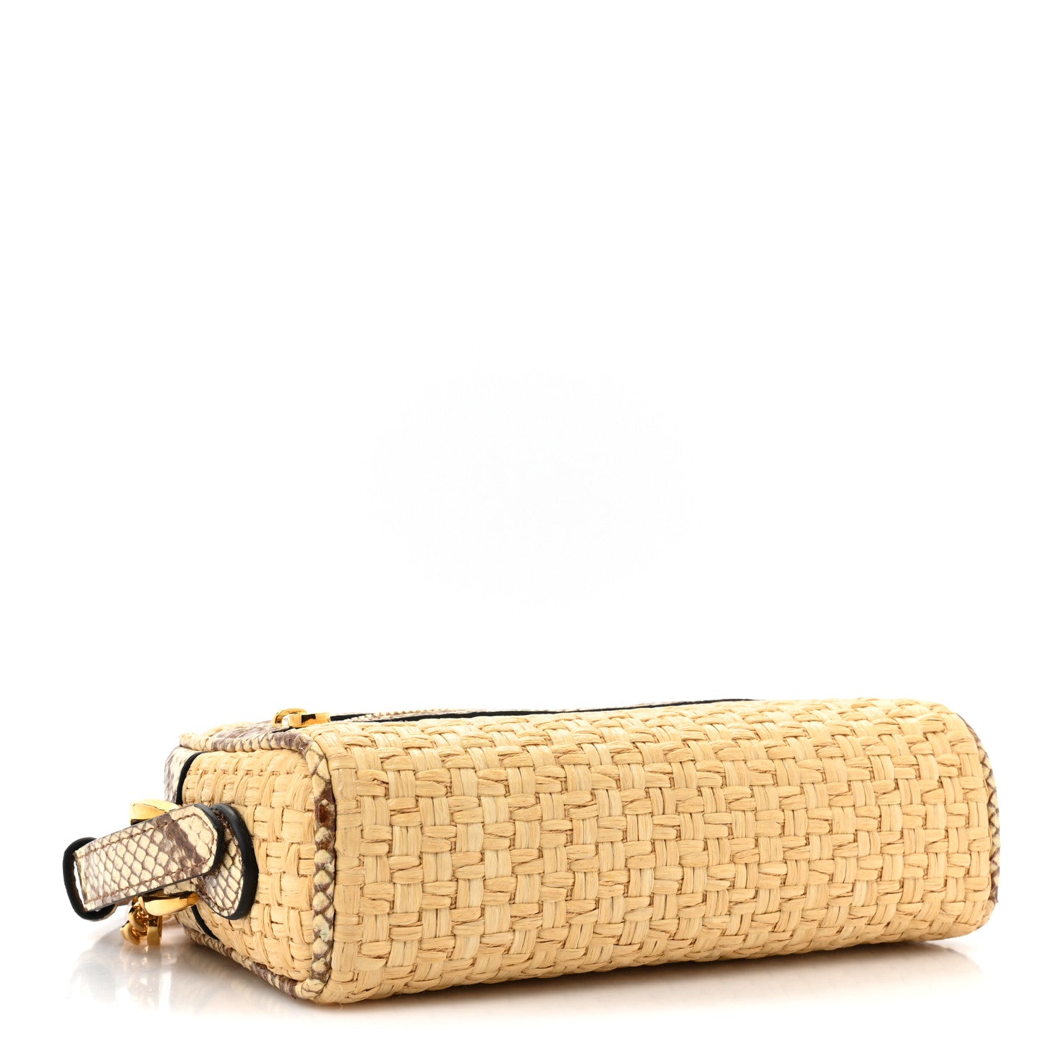 Gucci Raffia Elaphe Mini Ophidia Shoulder Bag Natural Cream Brown 4 of 9