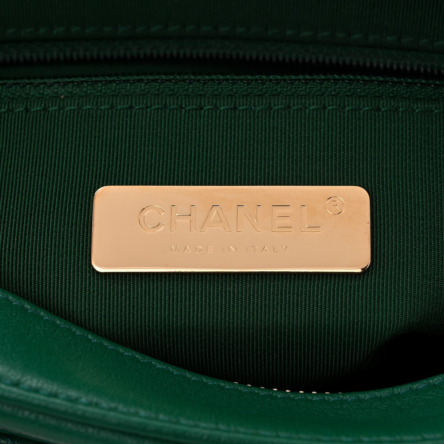 Chanel Goatskin Quilted Chain Infinity Camera Case Green 7 of 11