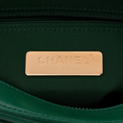 Chanel Goatskin Quilted Chain Infinity Camera Case Green 7 of 11