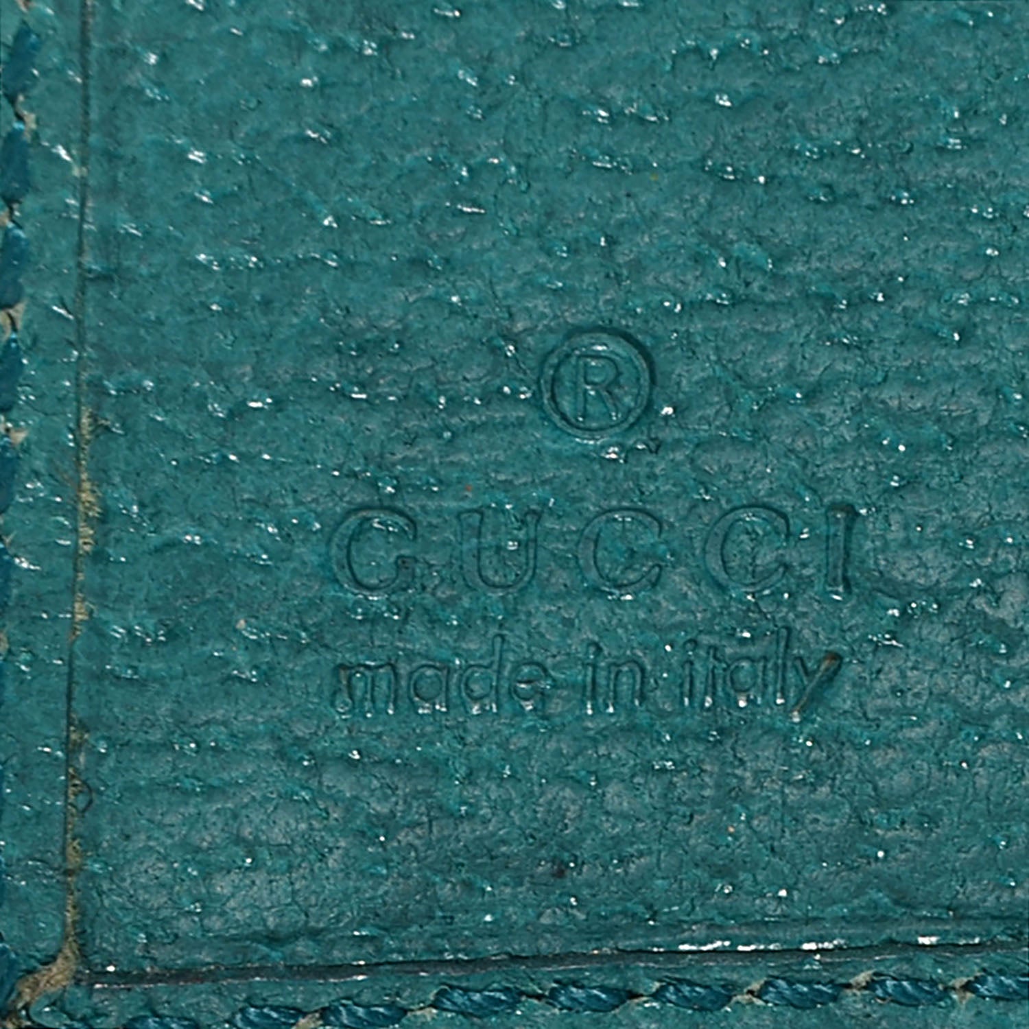 Gucci Monogram Piston Lock Compact Wallet Turquoise 6 of 8