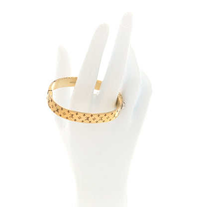 Louis Vuitton Brass Monogram Nanogram Cuff S Gold 2 of 4