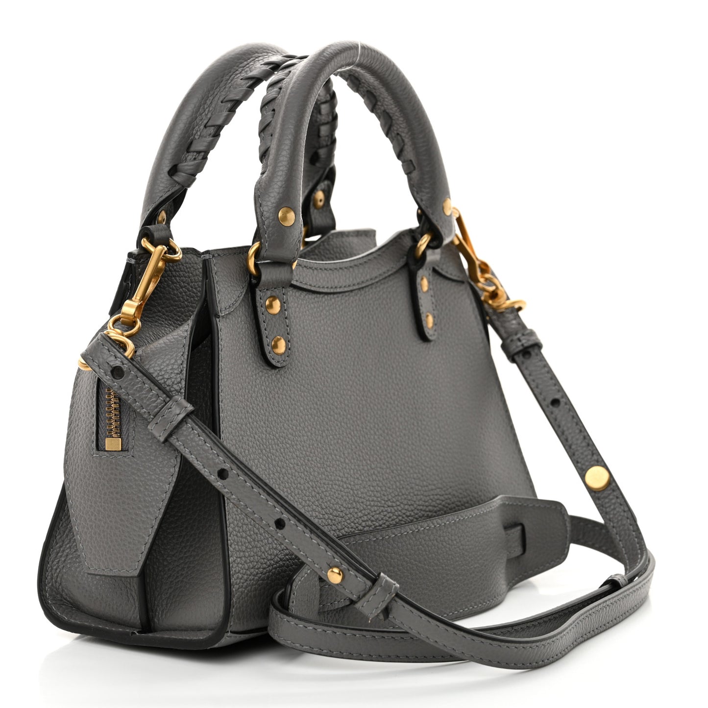 Grained Calfskin Neo Classic Gold Hardware Mini City Dark Grey