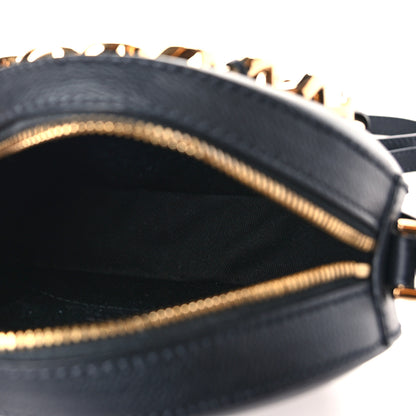 Versace Calfskin Mini La Medusa Chain Round Crossbody Bag Black 5 of 8