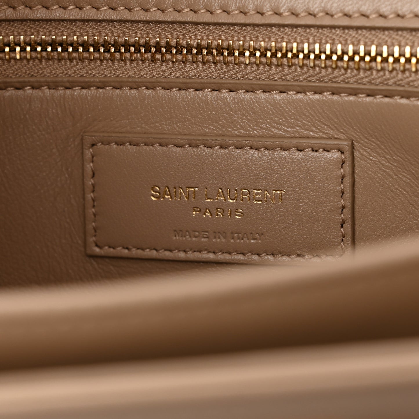 Smooth Calfskin Le Maillon Satchel Dark Beige