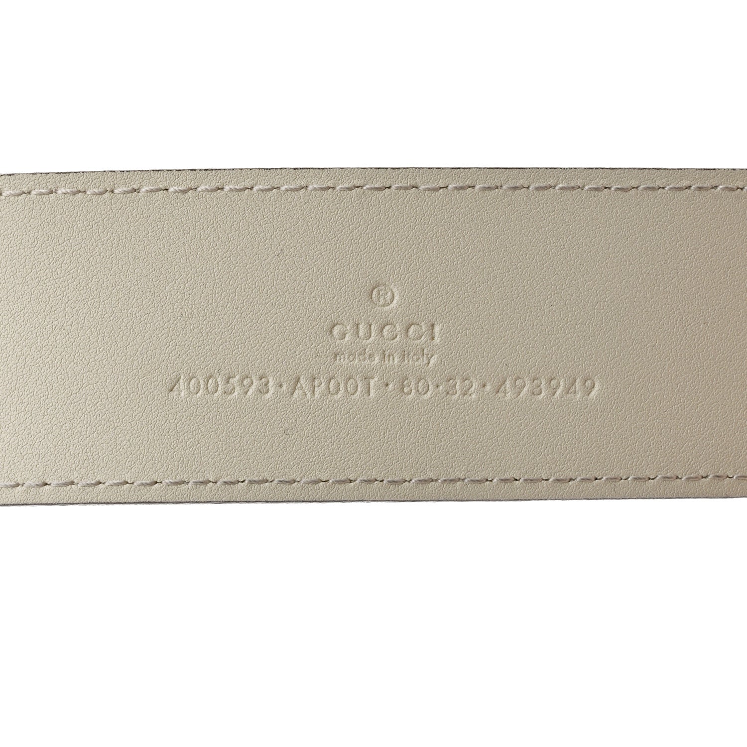 Gucci Calfskin Double G 40mm Belt 80 32 Mystic White 3 of 5