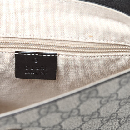 Gucci GG Supreme Monogram Selleria Calfskin Small Satchel Messenger Bag Beige Ebony Cocoa Dark Chocolate 6 of 14
