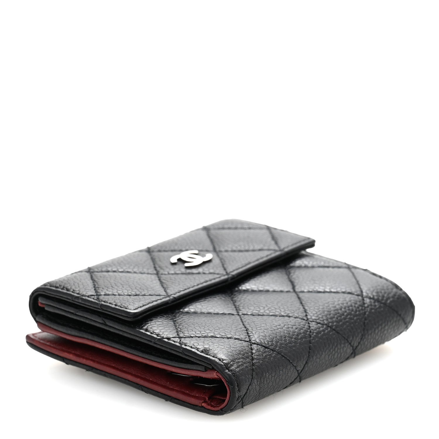 Chanel Caviar Quilted Compact French Flap Wallet Black 4 of 12