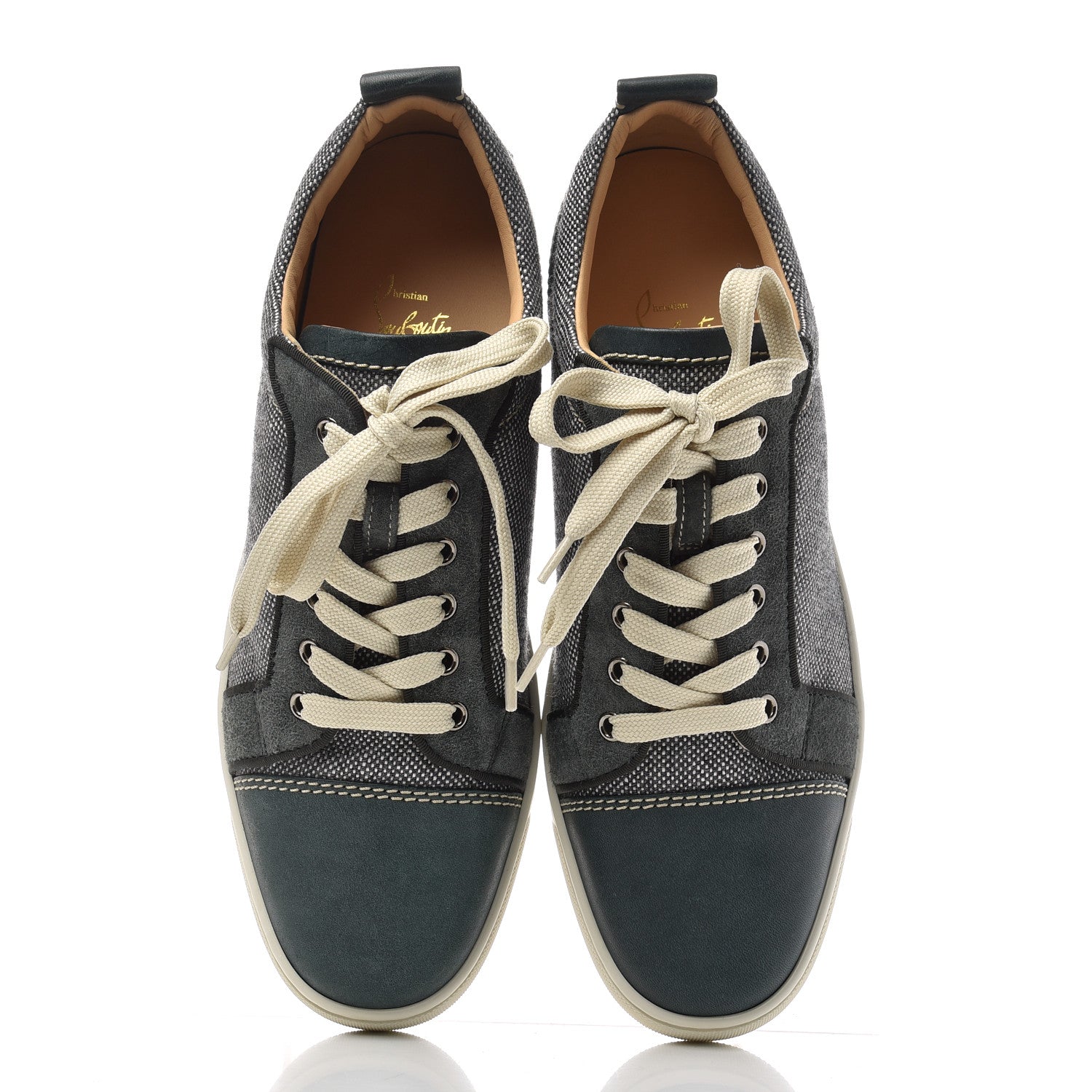 Christian Louboutin Calfskin Veau Velours Lisse Mens Louis Junior Flat Sneakers 42.5 Tsar 5 of 12