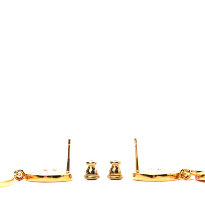 Chanel Metal Large Paris Button Earrings Gold 3 of 4