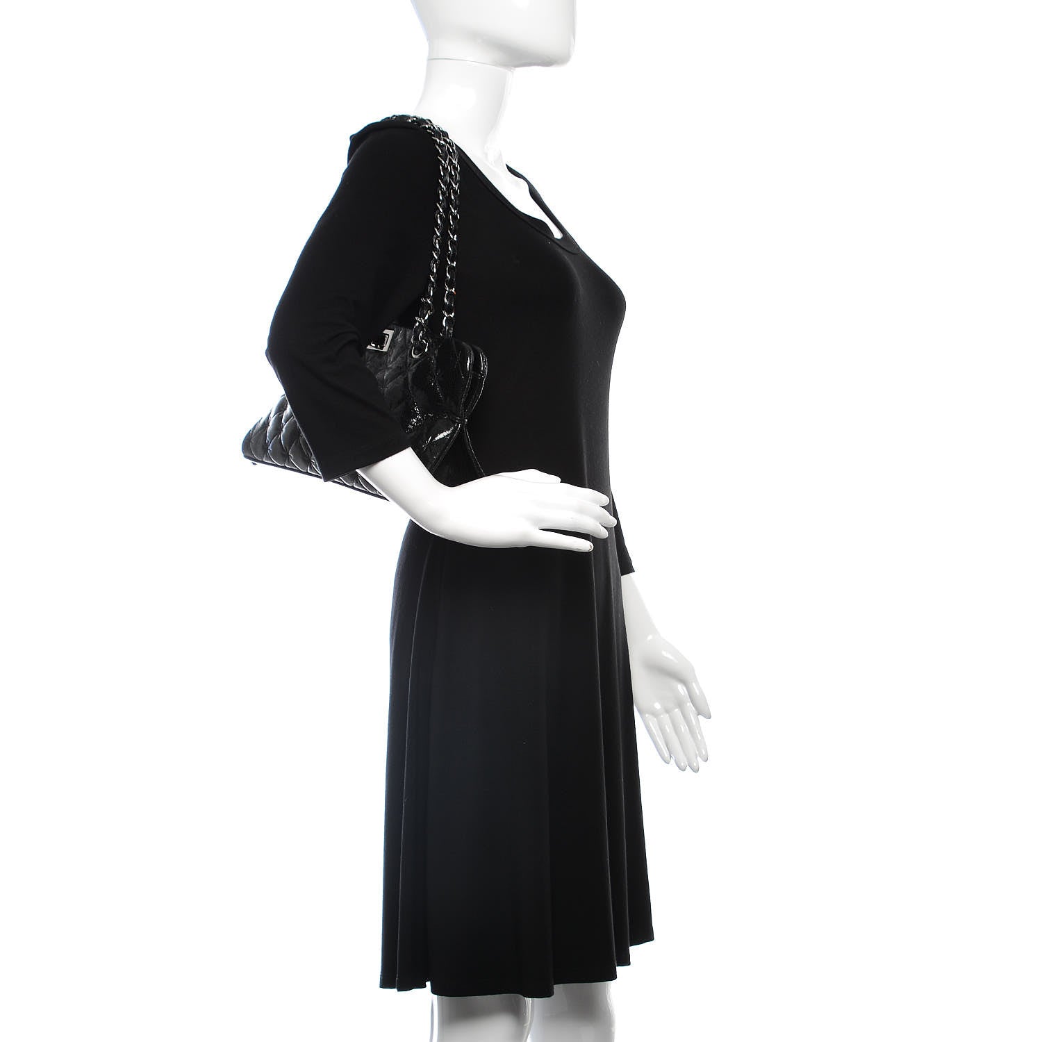 Chanel Glazed Crackled Calfskin Small Reissue Tote Black 2 of 10