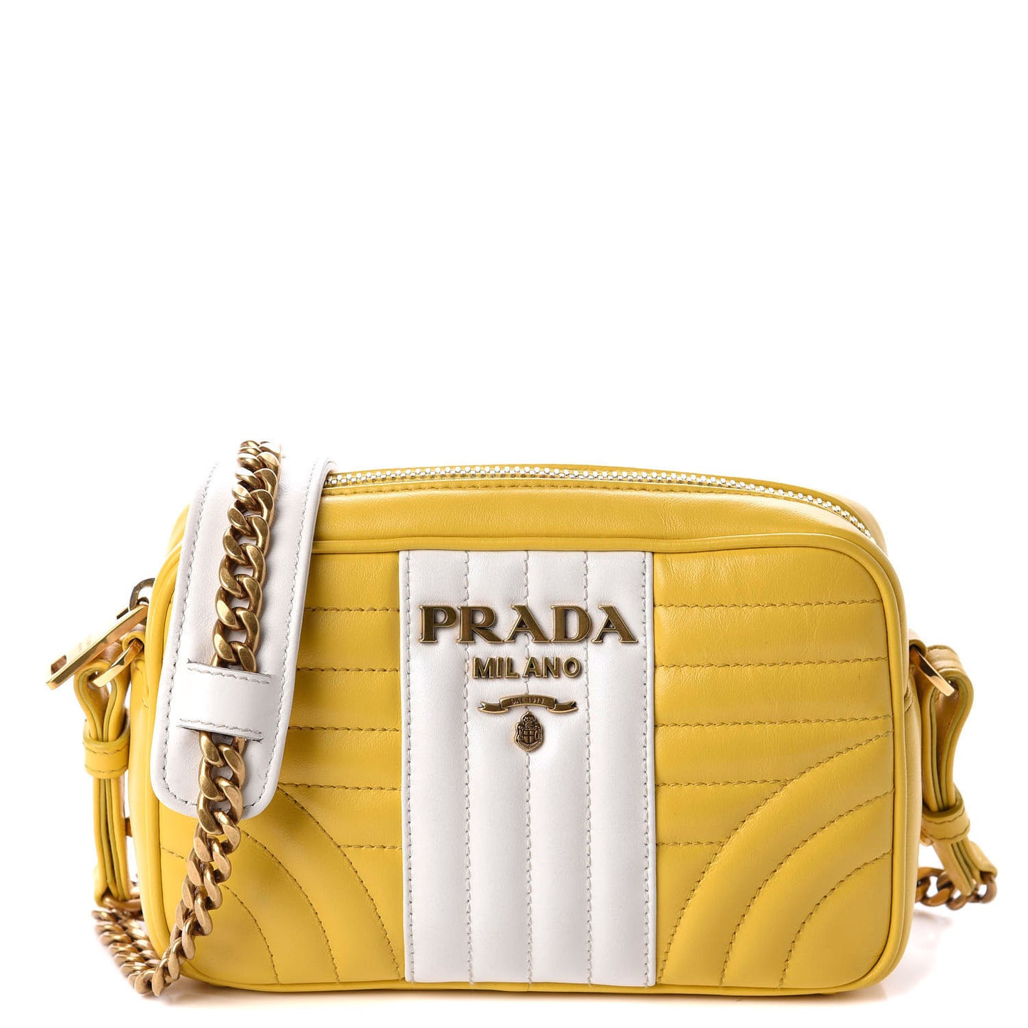 Soft Calfskin Diagramme Crossbody Bag Soleil Bianco