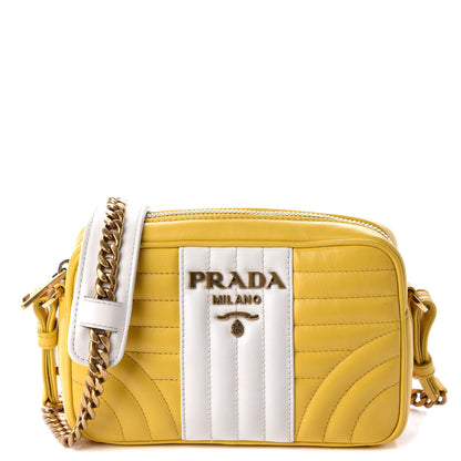 Prada Soft Calfskin Diagramme Crossbody Bag Soleil Bianco 1 of 9