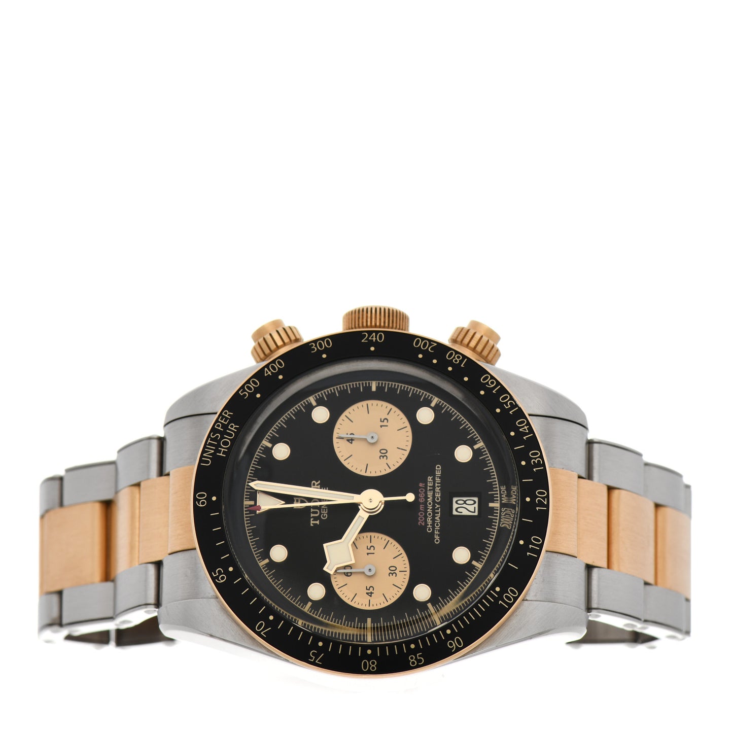 Stainless Steel 18K Yellow Gold 41mm Black Bay S&G Chronograph Automatic Watch Black 79363N
