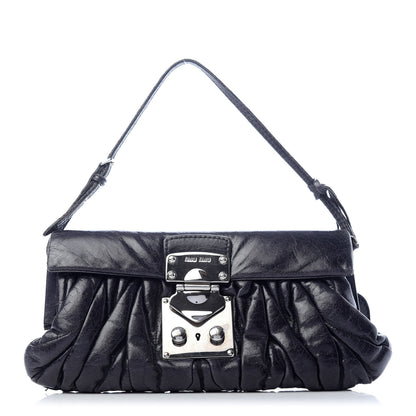 Miu Miu Vitello Lux Matelasse Flap Pochette Bluette 1 of 7