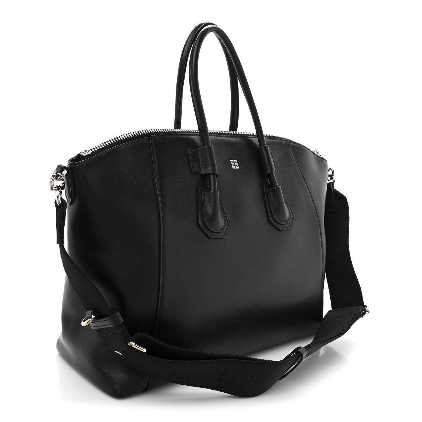 Box Calfskin Small Antigona Sport Top Handle Bag Black