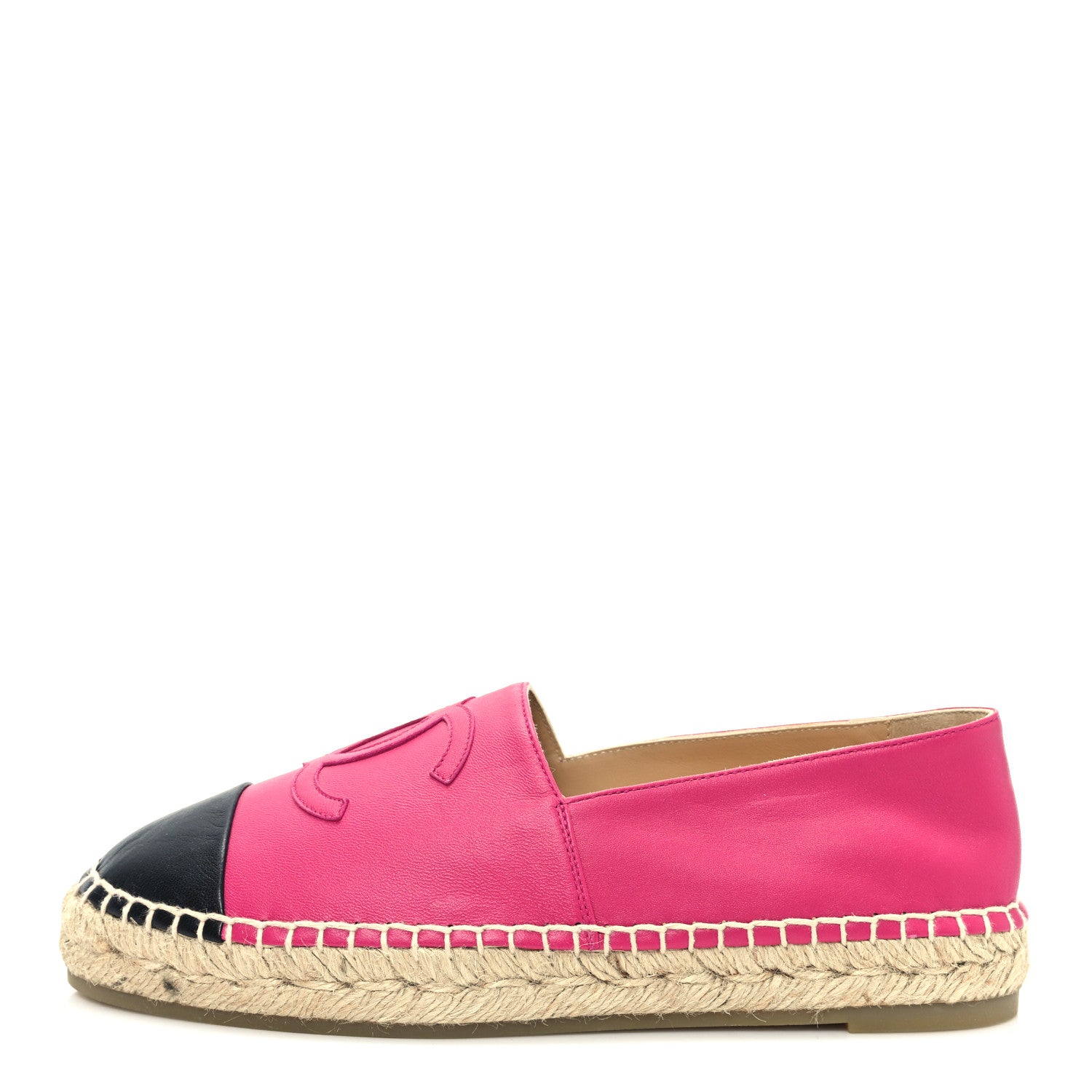 Chanel Lambskin CC Espadrilles 39 Fuchsia Black 1 of 9