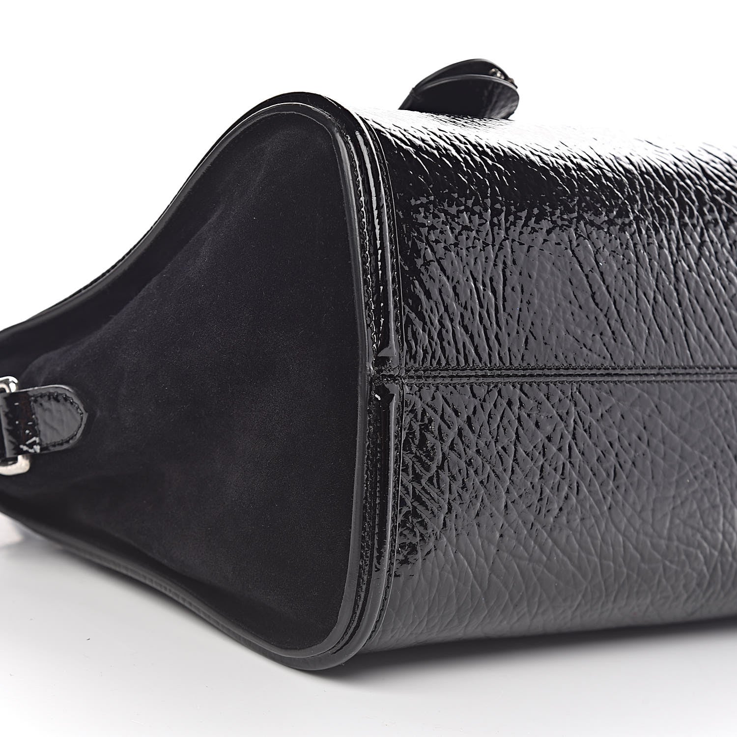 Alexander McQueen Patent Small Eyelet Padlock Skull Tote Black 9 of 10