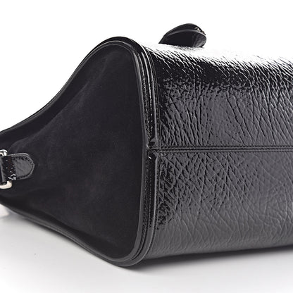 Alexander McQueen Patent Small Eyelet Padlock Skull Tote Black 9 of 10