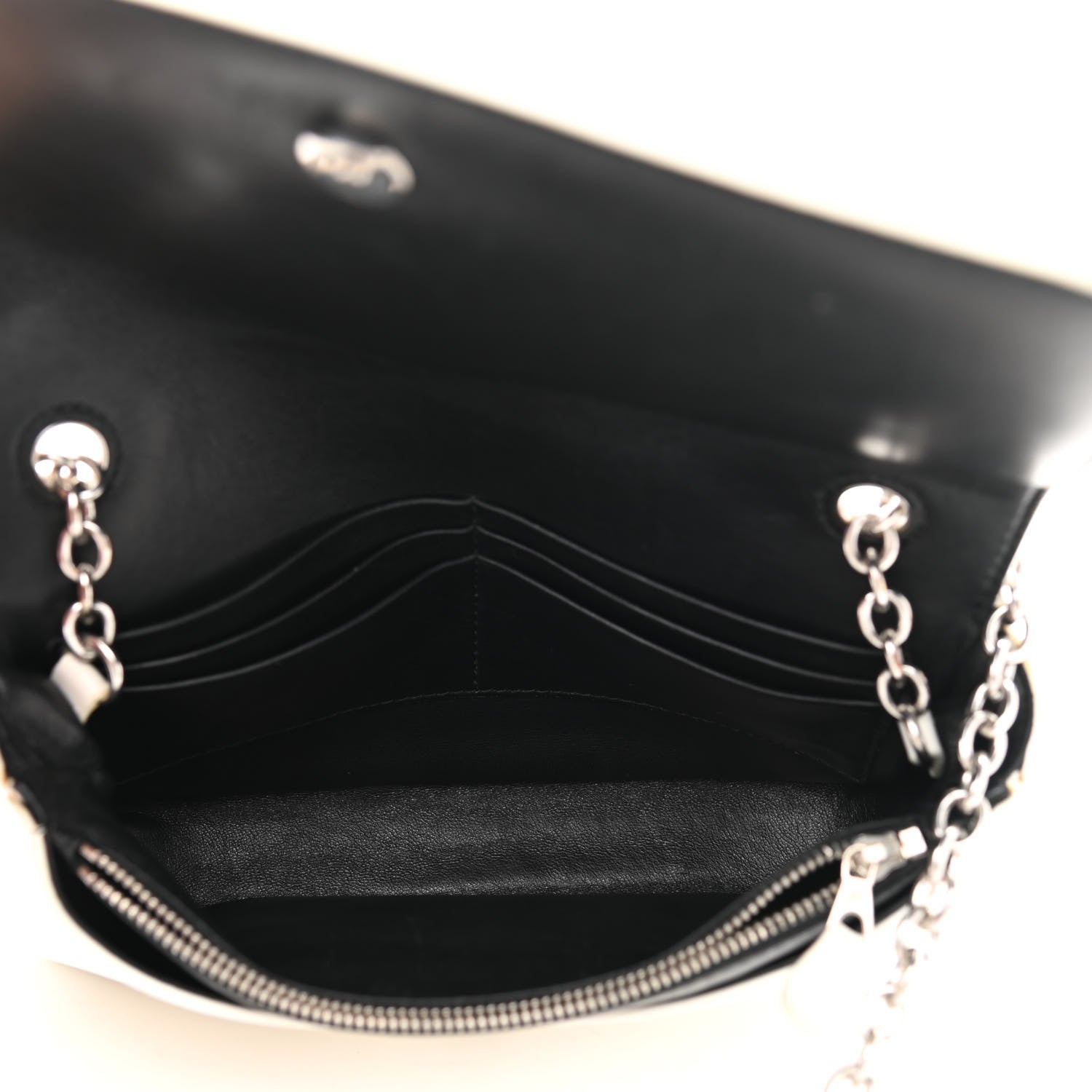 Balenciaga Pebbled Calfskin Chain Wallet White 5 of 11