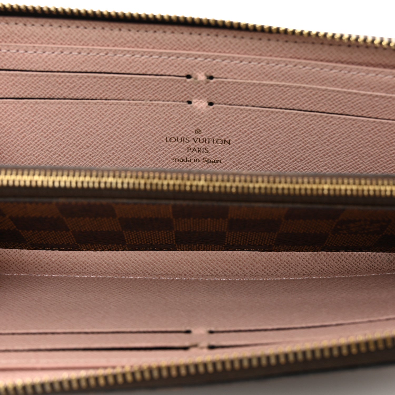 Louis Vuitton Damier Ebene Clemence Wallet Rose Ballerine 5 of 10