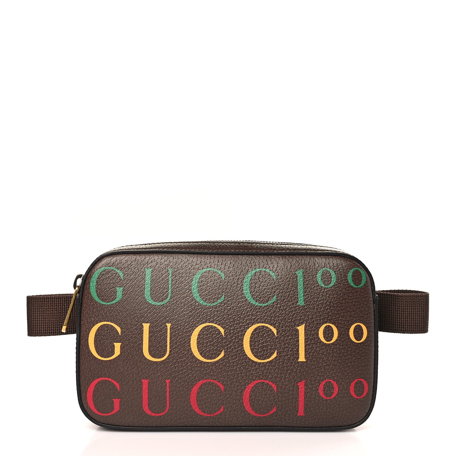 Gucci Textured Dollar Calfskin Gucci 100 Aria Belt Bag 80 32 New Acero Multicolor 1 of 8
