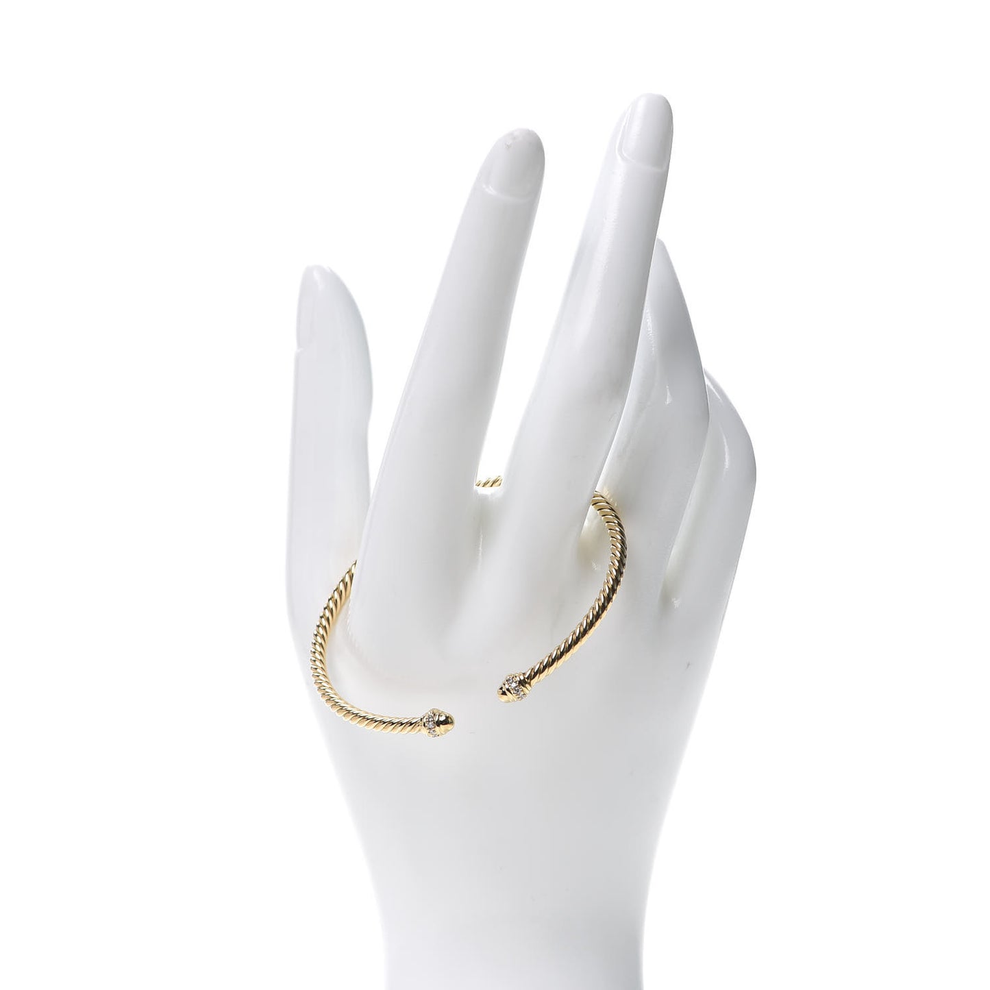 18K Yellow Gold Diamond 3mm Cablespira Bracelet