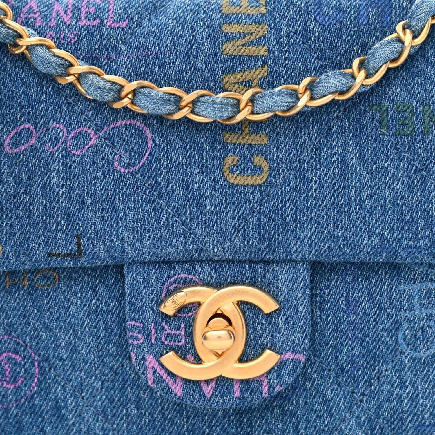 Chanel Denim Quilted Mini Denim Mood Rectangular Flap Blue Multicolor 8 of 11