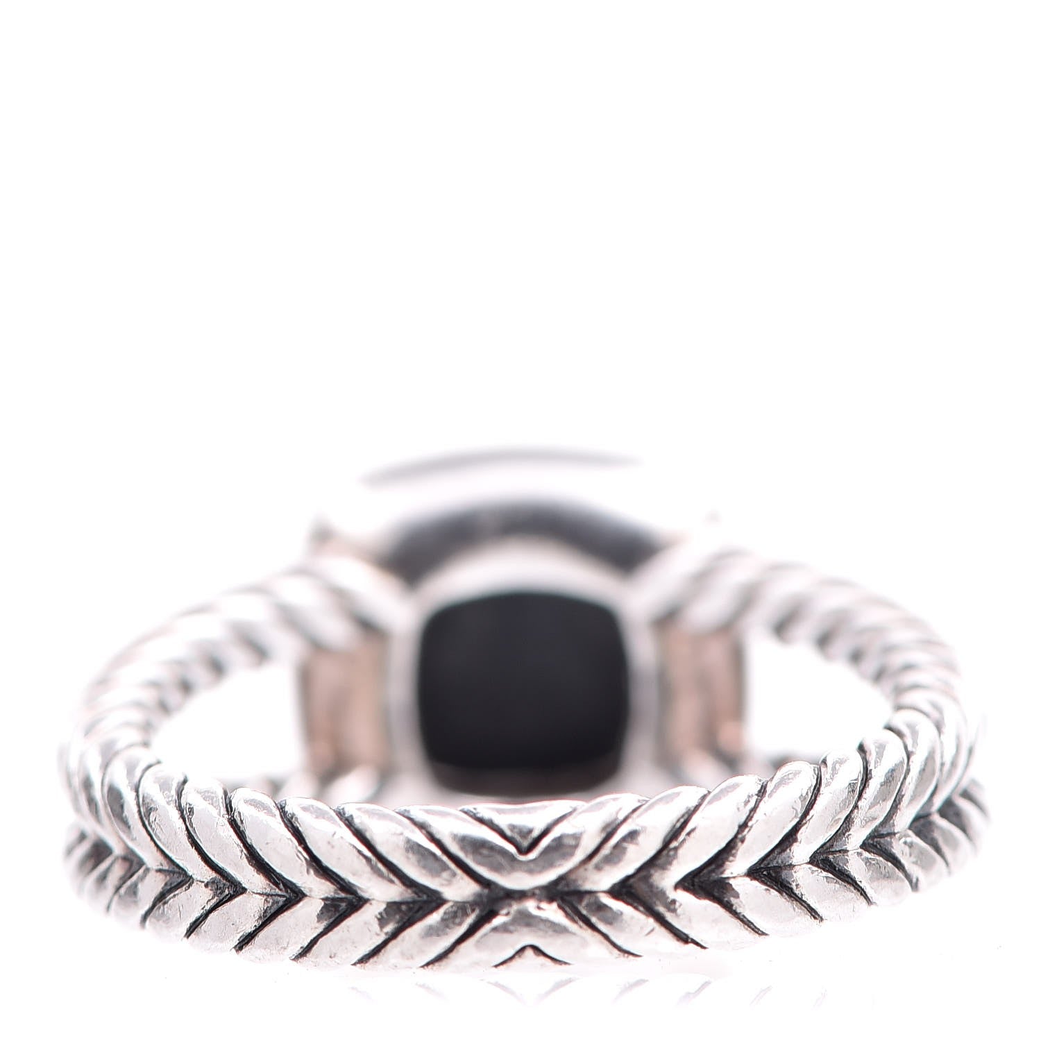 David Yurman Sterling Silver Diamond Black Orchid 7mm Petite Albion Ring 54 7 4 of 5