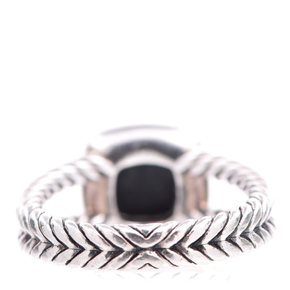 David Yurman Sterling Silver Diamond Black Orchid 7mm Petite Albion Ring 54 7 4 of 5