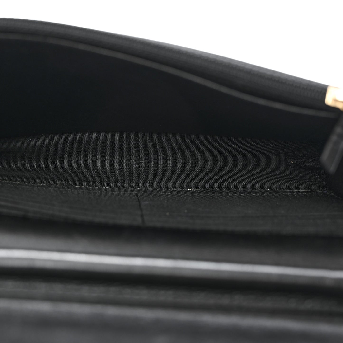 Lambskin Reversed Chevron Quilted Flap Black