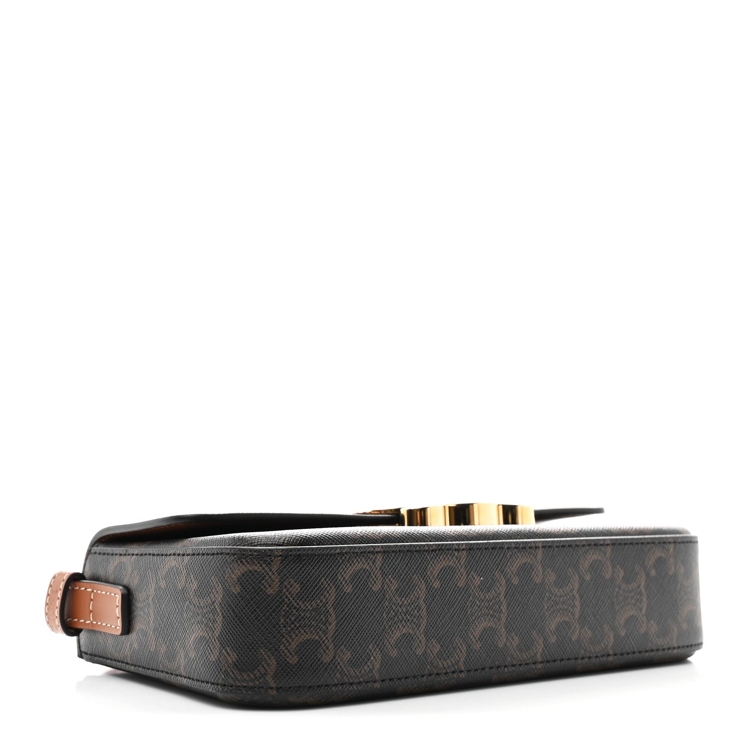 Celine Canvas Calfskin Triomphe Shoulder Bag Tan 4 of 11