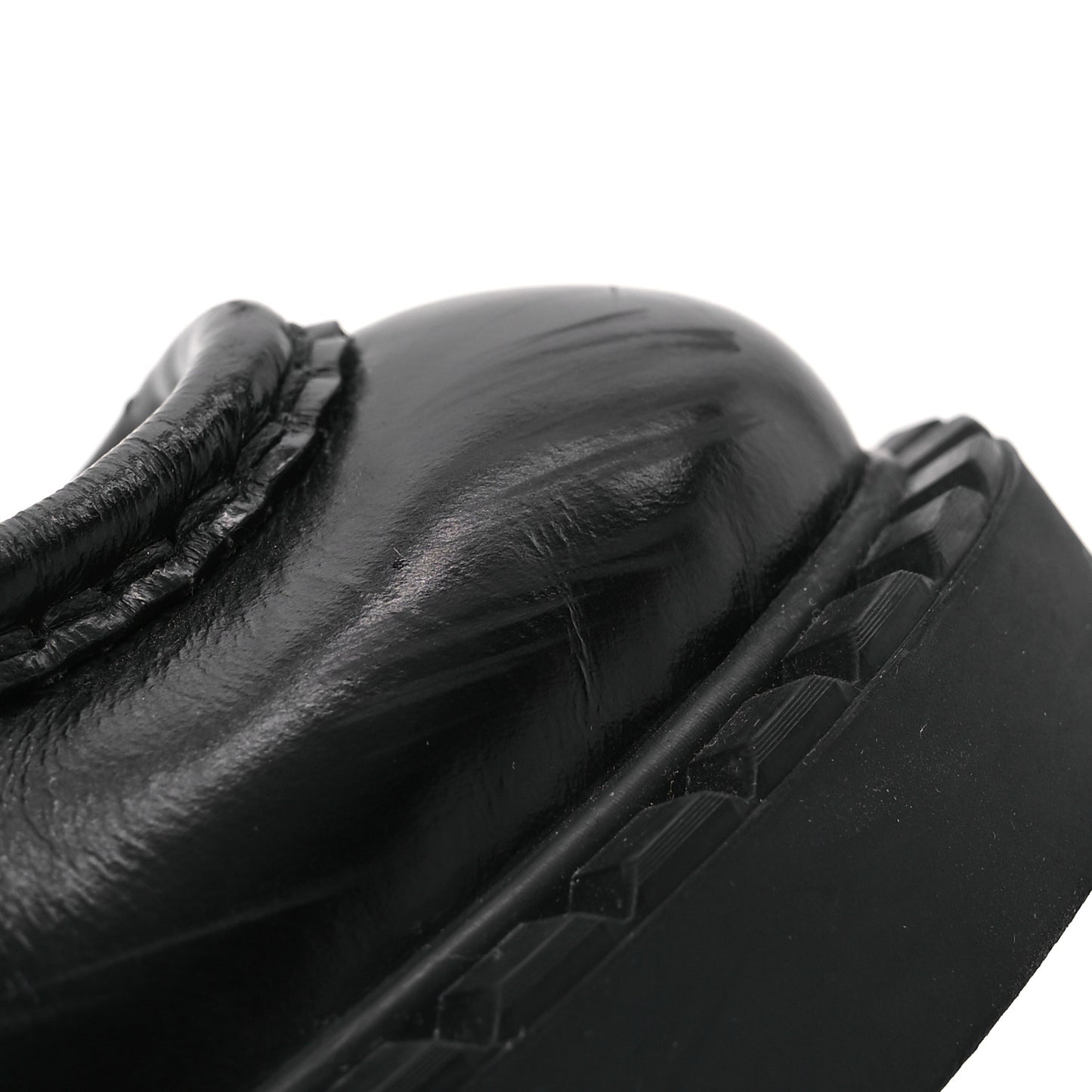 Spazzolato Metal Triangle Logo 50mm Loafers 38 Black