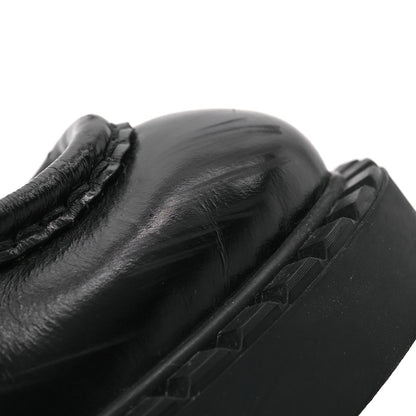 Prada Spazzolato Metal Triangle Logo 50mm Loafers 38 Black 13 of 15