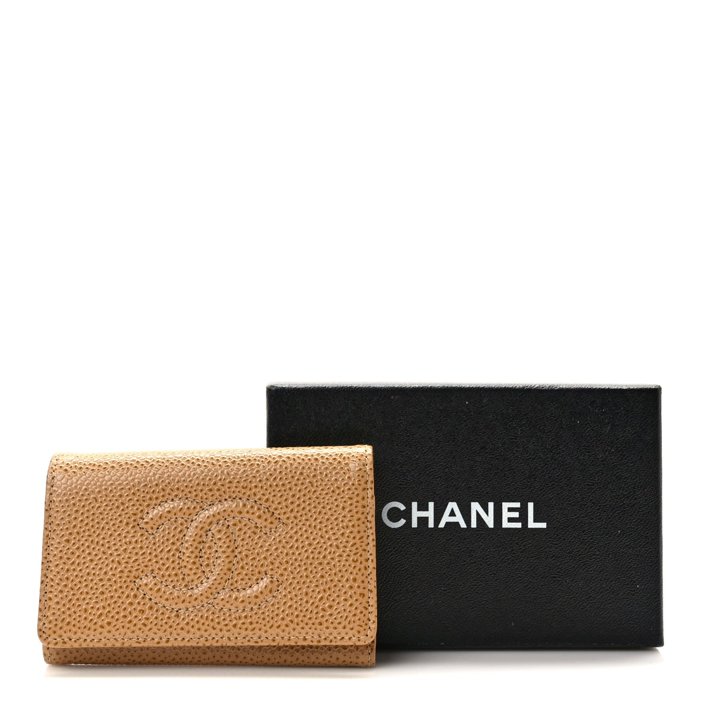 Caviar Timeless CC 6 Key Holder Case Beige Clair