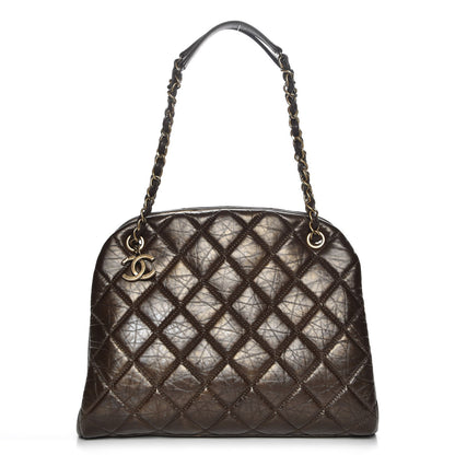 Chanel Aged Calfskin Large Just Mademoiselle Bowling Bag Brown 1 of 8