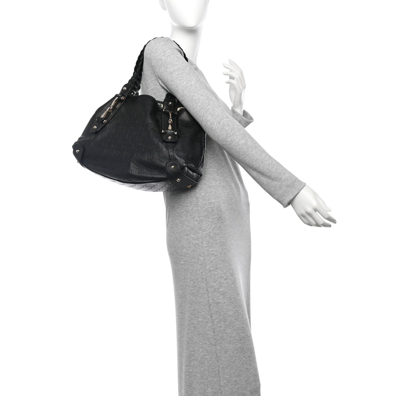 Gucci Guccissima Small Pelham Shoulder Bag Black 2 of 10