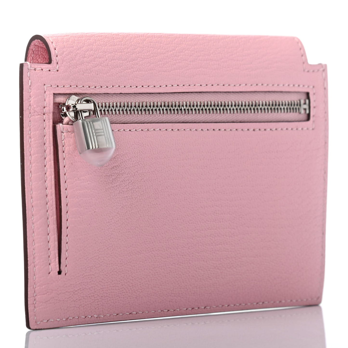 Chevre Mysore Kelly Pocket Compact Wallet Rose Sakura