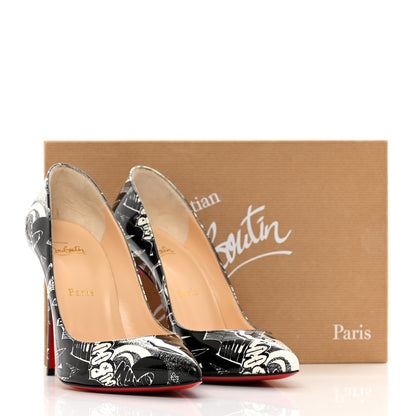 Christian Louboutin Patent Nicograf Pigalle Follies 100 Pumps 38 Black White 8 of 8