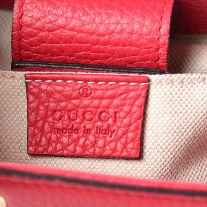 Gucci Calfskin Mini Bamboo Shopper Tote Fuchsia Orange 8 of 12