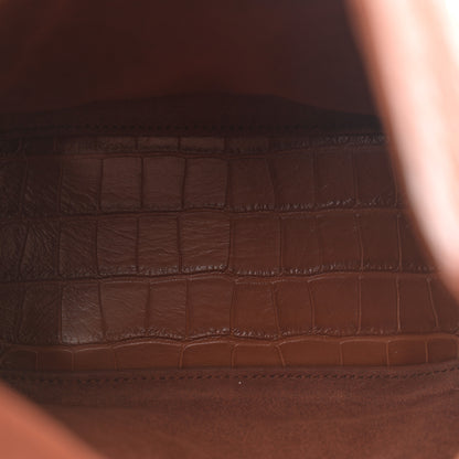 Balenciaga Extra Supple Calfskin Crocodile Embossed Small Tool 2.0 North-South Tote Camel 6 of 15