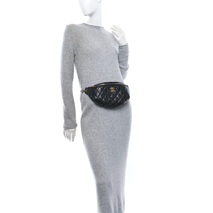 Chanel Shiny Lambskin Quilted Belt Bag Black 2 of 11