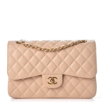Chanel Caviar Quilted Jumbo Double Flap Beige Clair 1 of 9