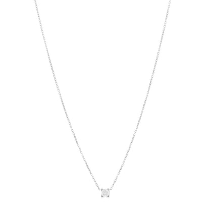 Cartier 18K White Gold Diamond .27ct 1895 Solitaire Pendant Necklace 1 of 5