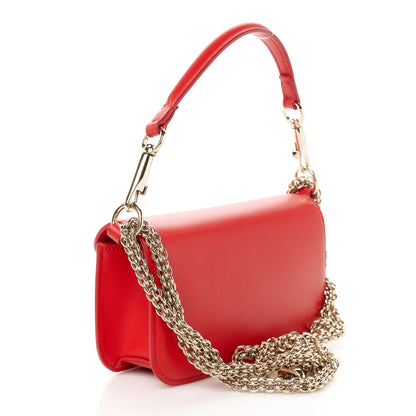 Valentino Garavani Calfskin Enamel Vlogo Small Loco Shoulder Bag Rouge Pur 3 of 9