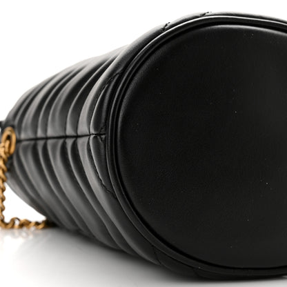 Gucci Calfskin Matelasse Mini GG Marmont 2.0 Bucket Bag Black 8 of 9