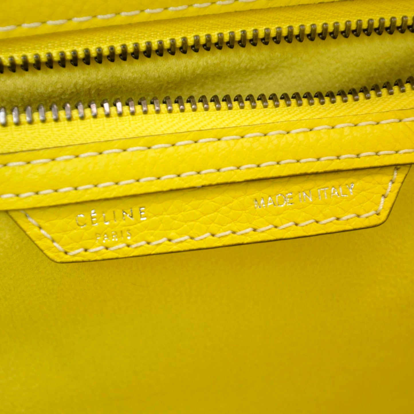 Drummed Calfskin Mini Luggage Citron